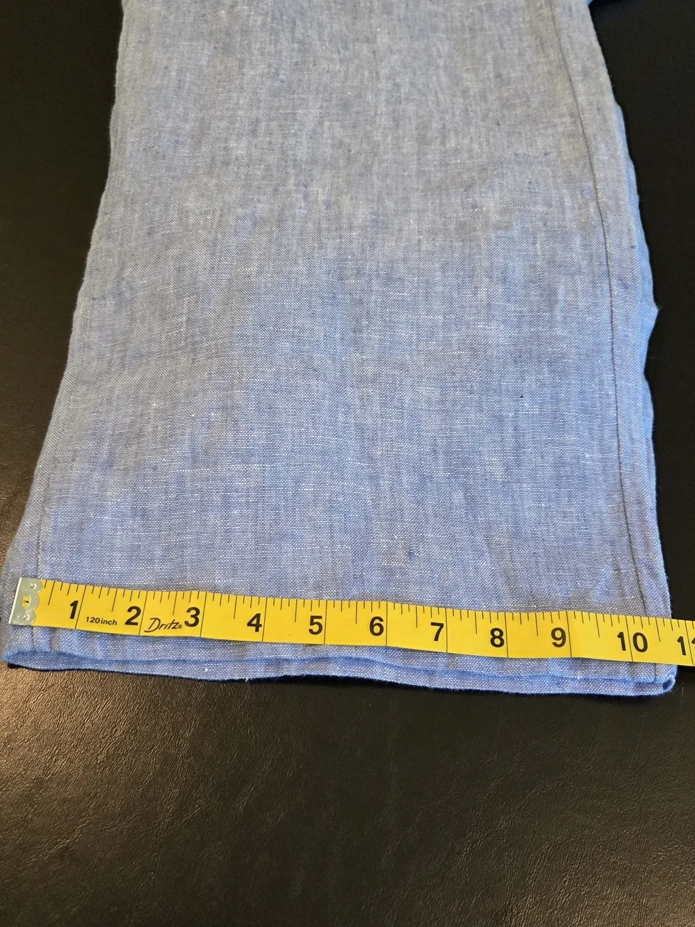 Lands' End High Rise Wide Leg 100% Linen Pleated Pants Size 12 Blue